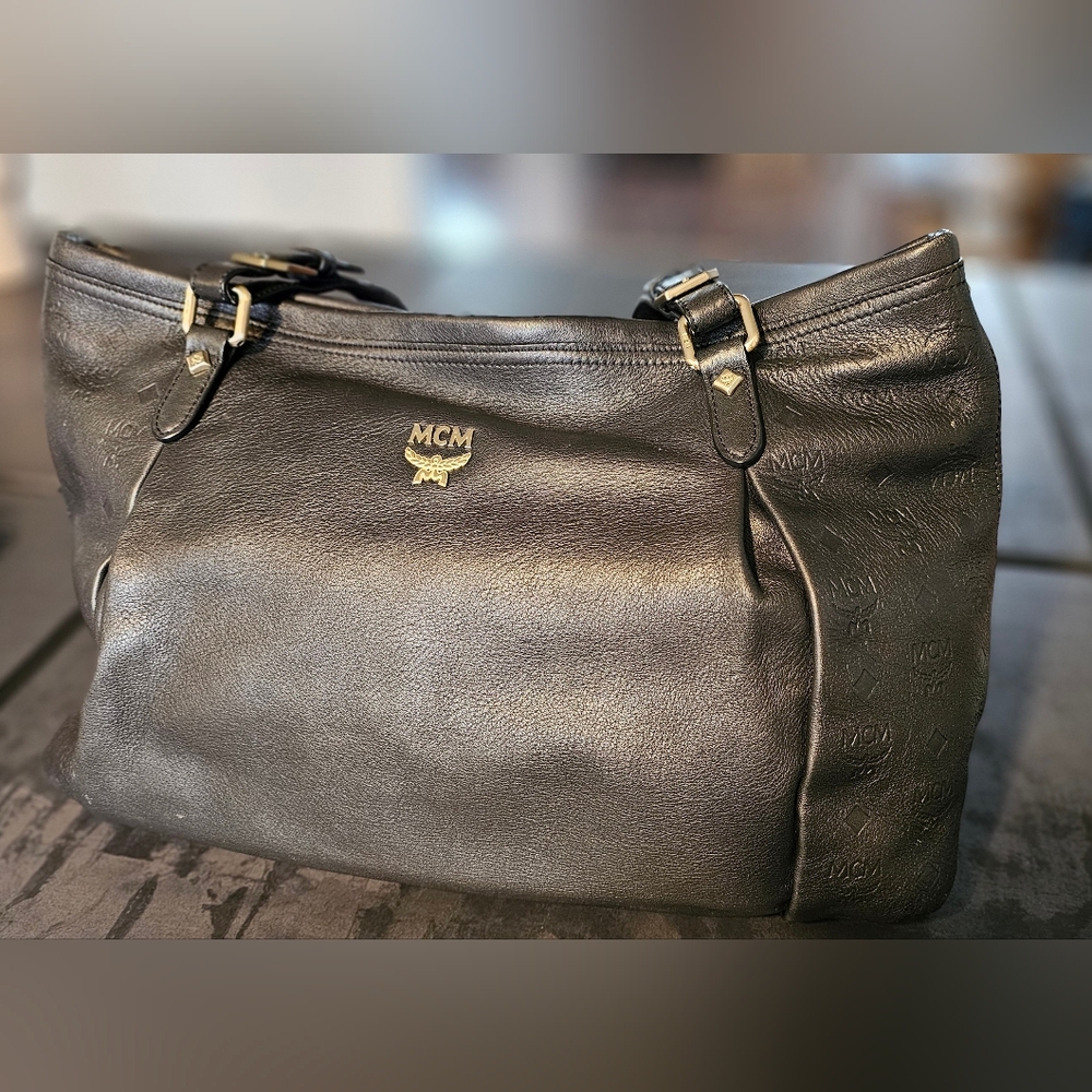 MCM Black Leather tote